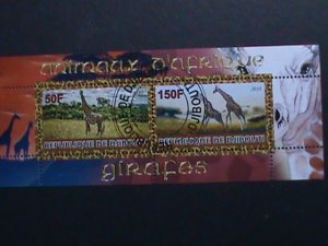 ​DJIBOUTI-2010- COLORFUL BEAUTIFUL LOVELY GIRAFES CTO S/S -VERY FINE