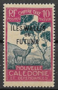 Wallis and Futuna 10f Postage Due issue of 1930 Scott J14 MH Overprinted Deer