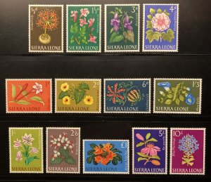 Sierra Leone 227-239 Mint LH Complete Set Flowers 1963