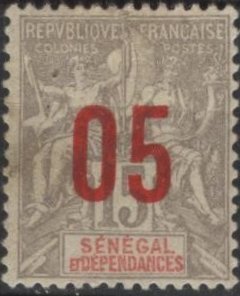 Senegal 73 (used) 5c on 15c navigation & commerce, gray (1912)