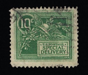 VERY AFFORDABLE GENUINE SCOTT #E7 F-VF POSTALLY USED 1908 GREEN SPECIAL DELIVERY