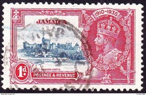 JAMAICA 1935 KGV 1d Deep Blue & Scarlet 'Jubilee' SG114 USED