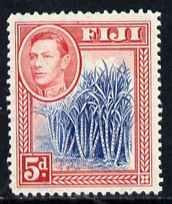 Fiji 1938-55 KG6 5d blue & scarlet mounted mint SG 258