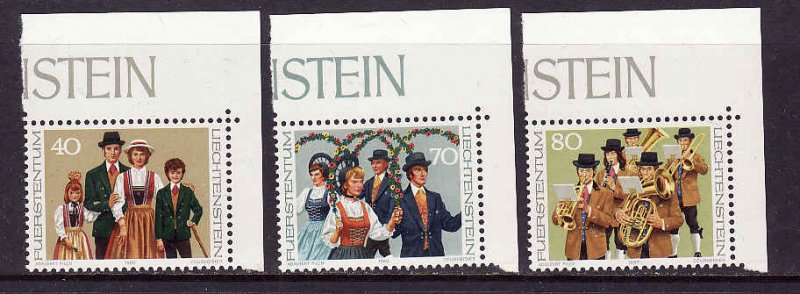 Liechtenstein-Sc#694-6-unused NH set-Traditional Costumes