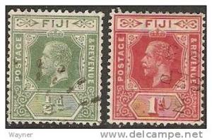 Fiji 1912 King George V Scott numbers 80 & 81 used