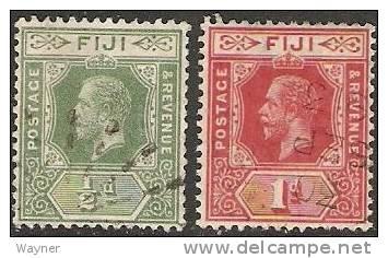 Fiji 1912 King George V Scott numbers 80 & 81 used