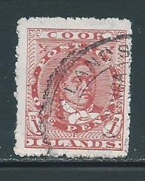 Cook Islands 9 1d Queen single Used