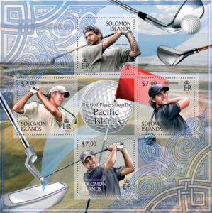 Solomon Islands - Pacific Island Golfers - 4 Stamp Sheet - 19M-148