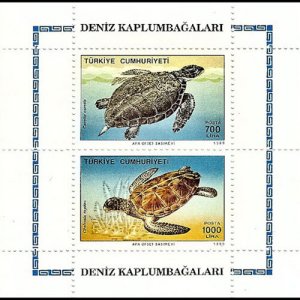 TURKEY 1989 - Scott# 2457a S/S Turtles NH
