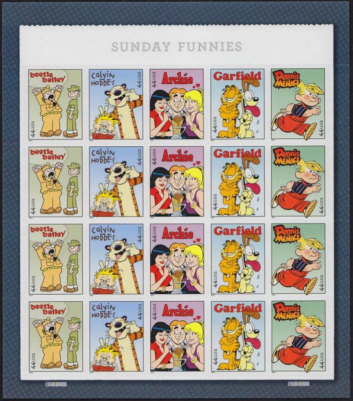 Scott 4467-4471 Sunday Funnies MNH Pane