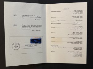 1963 Emancipation Proclamation 5 cent Stamp First Day Ceremony Program Sc# 1233