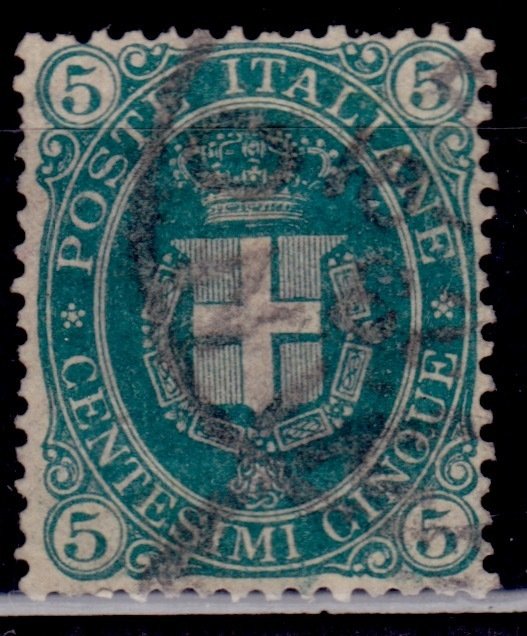 Italy, 1889, Coat of Arms, 5c, dark green, sc#52, used