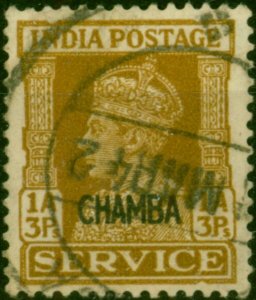 Chamba 1941 1a3p Yellow-Brown SG077 Fine Used (3)