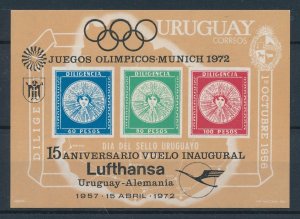 [111252] Uruguay 1972 Olympic games Munich aviation Lufthansa Sheet MNH