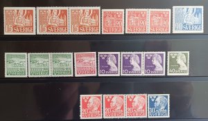 Sweden 1946 year set cpl including all pairs. MNH