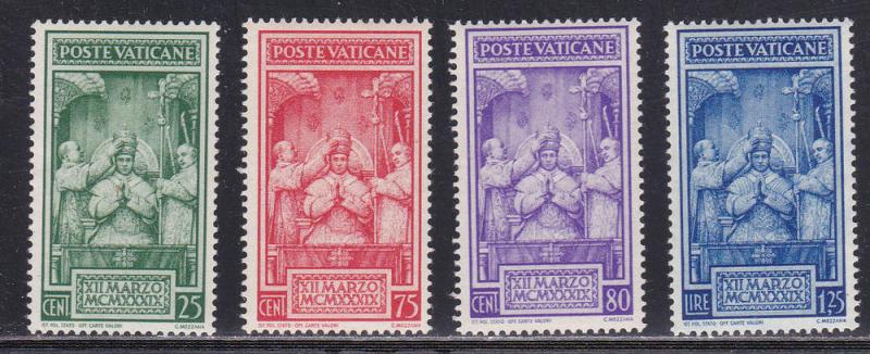 Vatican City # 68-71, Mint Hinged, Small thin on # 68