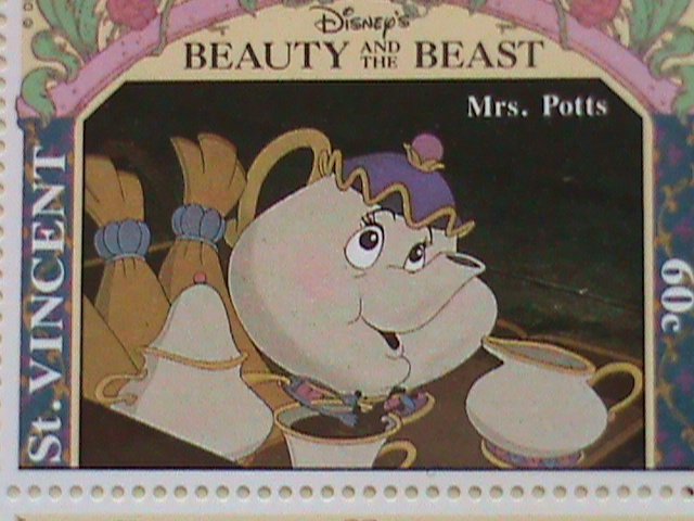 ST.VINCENT  STAMP -DISNEY CARTOON-BEAUTY AND THE BEAST MNH SHEET #2 VERY RARE