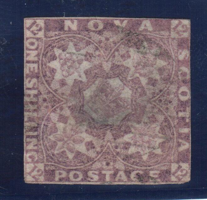 Nova Scotia #6 Used Fine With Light Cancel & Central Thin Spot