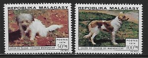 Malagasy Madagascar 512-513 Dogs set MNH