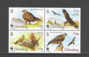 BIRDS - GIBRALTAR #716  WWF  MNH