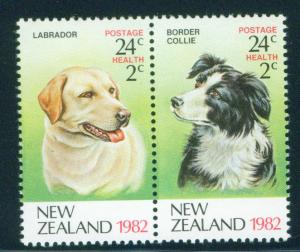 New Zealand Scott B113a 1982 Dog Health set MH*