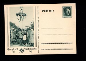 Germany Harvest Fest 1937 Hitler Unused Postal Card H9