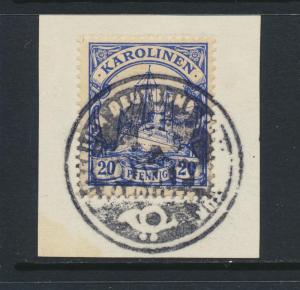 CAROLINE IS GERMAN COLONIES 1905 PONAPE PROV. 20pf SIGNED VFU (SEE BELOW