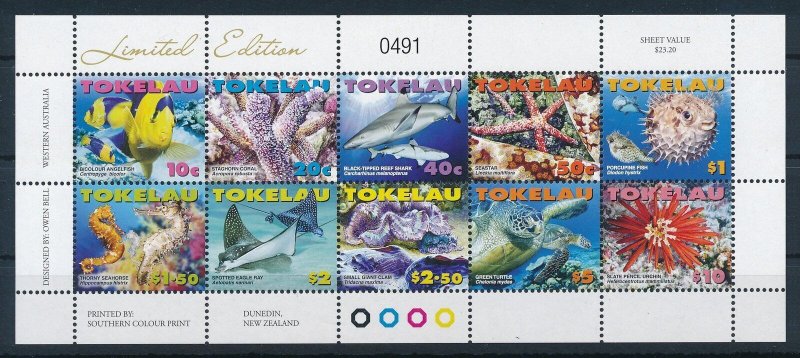 [112117] Tokelau 2007 Marine life fish Miniature sheet Limited edition MNH