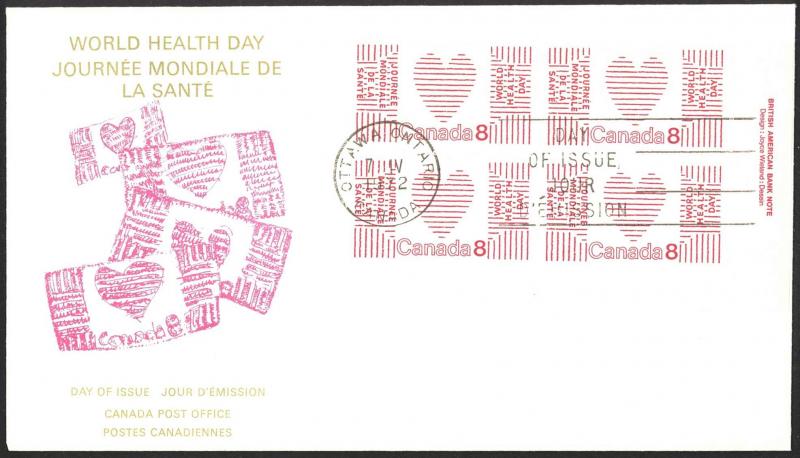 Canada Sc# 560 FDC inscription block 1972 04.07 World Health Day