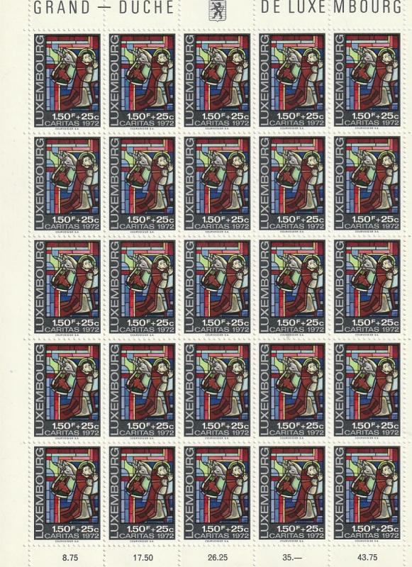 B287-B291 LuxembourgSemi-Postal Mint OGNH sheets of 25