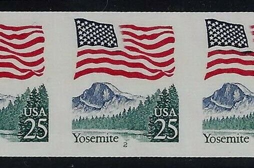 2280b - Scarce Imperf Error PNC5 #2 Large Block Tag Yosemite Mint NH Cat $745