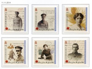 Guernsey 2014 Great War Set SG1542/1547 Unmounted Mint