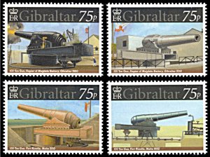 Gibraltar 1221a-1221d, MNH, 100-Ton Gun singles from souvenir sheet