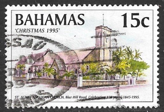 BAHAMAS 1995 15c ST AGNES ANGLICAN CHURCH Issue Sc 843 VFU