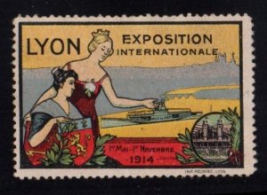 French Advertising Stamp- 1914 Lyon International Exposition