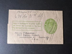 Unknown Year New Zealand Newspaper Wrapper Cover to Louisville Kentucky KY USA