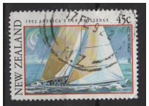 New Zealand 1992 Scott 1085 used - 45c, America's Cup, Boats