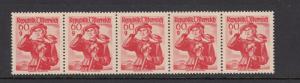Austria 532 mnh strip of 5