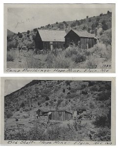 1919 - Two photos of the Hope Mine - Elgin, Nevada - Ephemera 1165