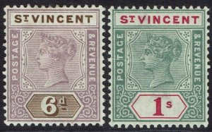 ST VINCENT 1899 QV 6D AND 1/-