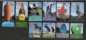 1998 New Zealand Sc #1547-56 - 40¢ Famous Town Icons - Used set Cv$4.50