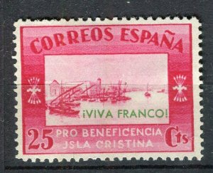 SPAIN; 1930s early Civil War issue Local fine Mint hinged Isla Cristina value
