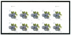 US  5652  Blueberries 4c - Top Plate Block of 10 - MNH - 2022 - B111111