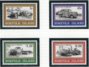 Norfolk Is 581-84 MNH 1995 WWII Vehicles (ak3414)