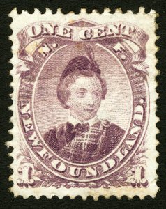 Newfoundland #32 1868-1894 1c Violet Edward Prince of Wales VF-XF Unused