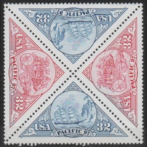 #3130-31, BLK-4. Pacific-97 MNH, '32 cent'