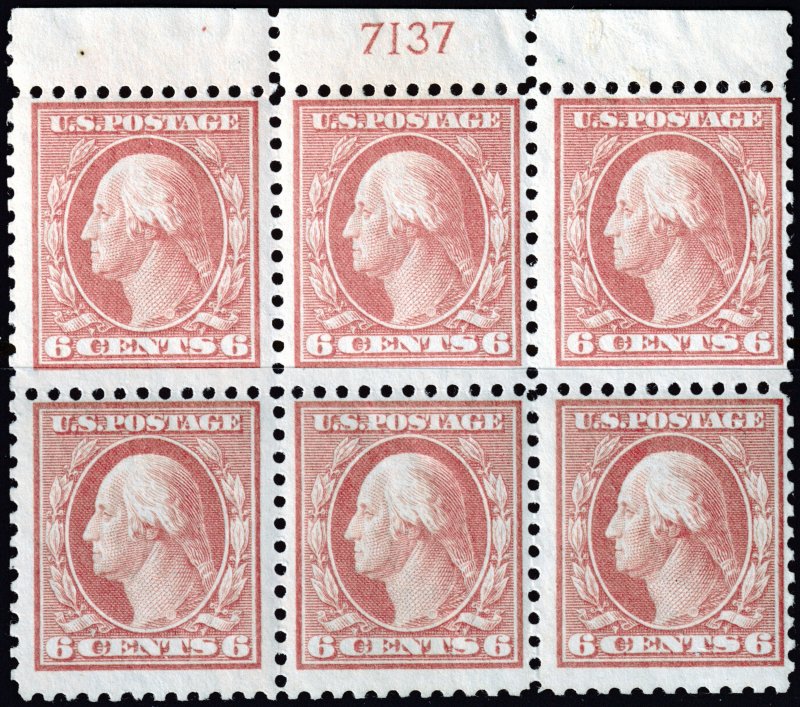 #506 Mint NH, Fine+, Plate number block of 6 (CV $300) (CV $25 - ID28251) - J...