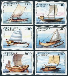 Benin 1141-1146,1147,MNH.Michel 1126-1131,1132 Bl.46. Ancient Sailing Ships 1999