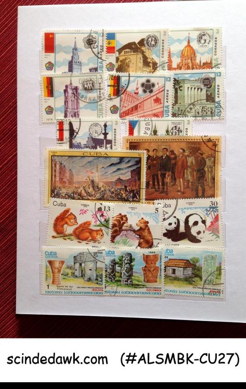 COLOURFUL COLLECTION OF CUBA STAMPS IN SMALL STOCK BOOK - 360 USED STAMPS