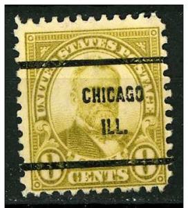 US 1927 - Scott 640 used - 8c, Grant - Precancel CHICAGO ILL